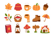 Autumn Clipart Vector Elements Set, an Object Graphic by Bilicube Studio (Thumbnail 2 of 3)