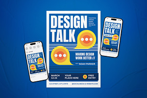 Design Talk Event FLyer Set, a Flyer Template by The Good Store