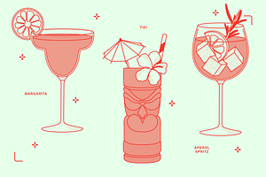 Summer Cocktails Vector Illustration