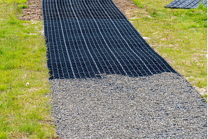 Gravel path under construction using, a Nature Photo by Backyard Stock