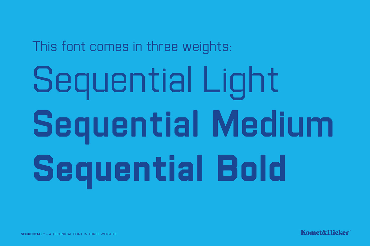 Sequential - A Technical Font, a Sans Serif Font by Komet & Flicker (Photo 2 of 12)