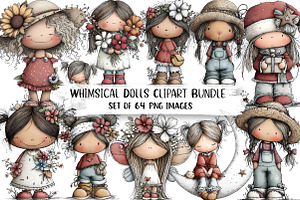 Whimsical Dolls Clipart Bundle, an Illustration by DreamPrint404