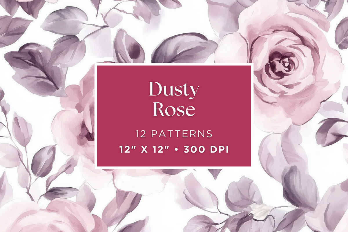 Dusty Rose Seamless Patterns, a Pattern Graphic by Artful Assets Boutique (Photo 1 of 4)