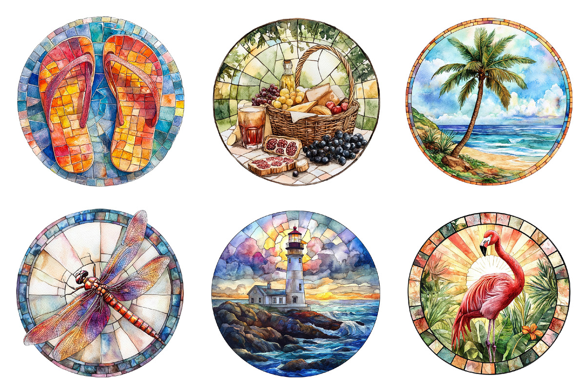 Summer Stained Glass Sublimation, an Illustration by SinaCreation (Photo 4 of 5)