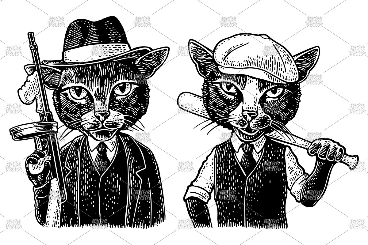 Set person mafia Don, capo, soldier, an Animal Illustration by MoreVector (Photo 2 of 3)