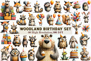 Woodland Birthday Clipart, an Illustration by Sublimation Artist (Thumbnail 1 of 7)