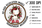 Christmas Unicorn Clipart, an Illustration by Craft Nest (Thumbnail 3 of 8)