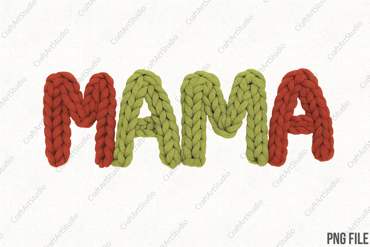 Christmas Mama Faux Crochet PNG, an Illustration by CraftArtStudio (Photo 1 of 4)