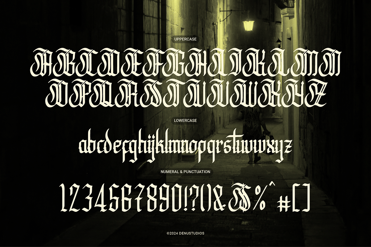 Syclone | Blackletter Typeface, a Blackletter Font by Denustudios (Photo 10 of 12)