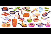 Cooking process set, cook food, a Food Illustration by Vector Tradition (Thumbnail 3 of 3)