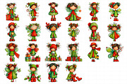 Whimsical Christmas Fairy Clipart, an Illustration by Daily.Designs (Thumbnail 5 of 5)