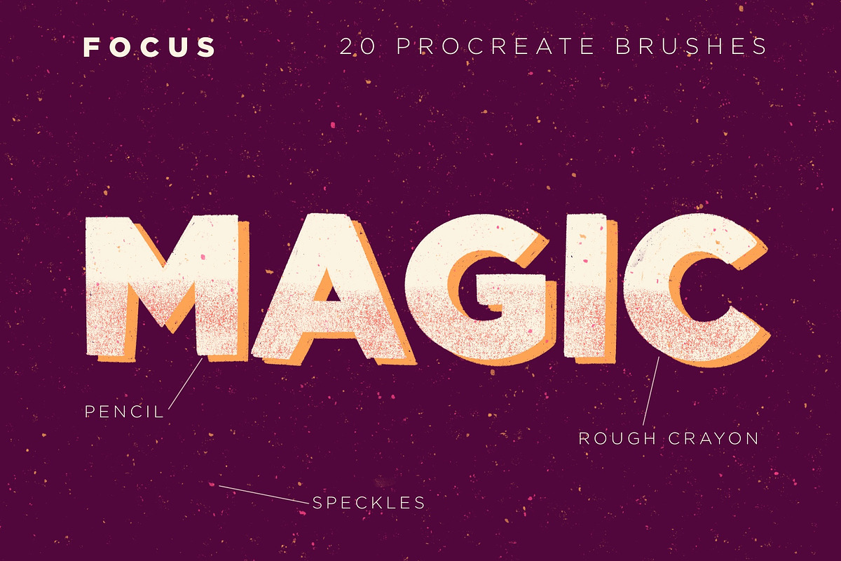 Focus Procreate Brushes, a Brush Add-On by LuOtero (Photo 5 of 5)