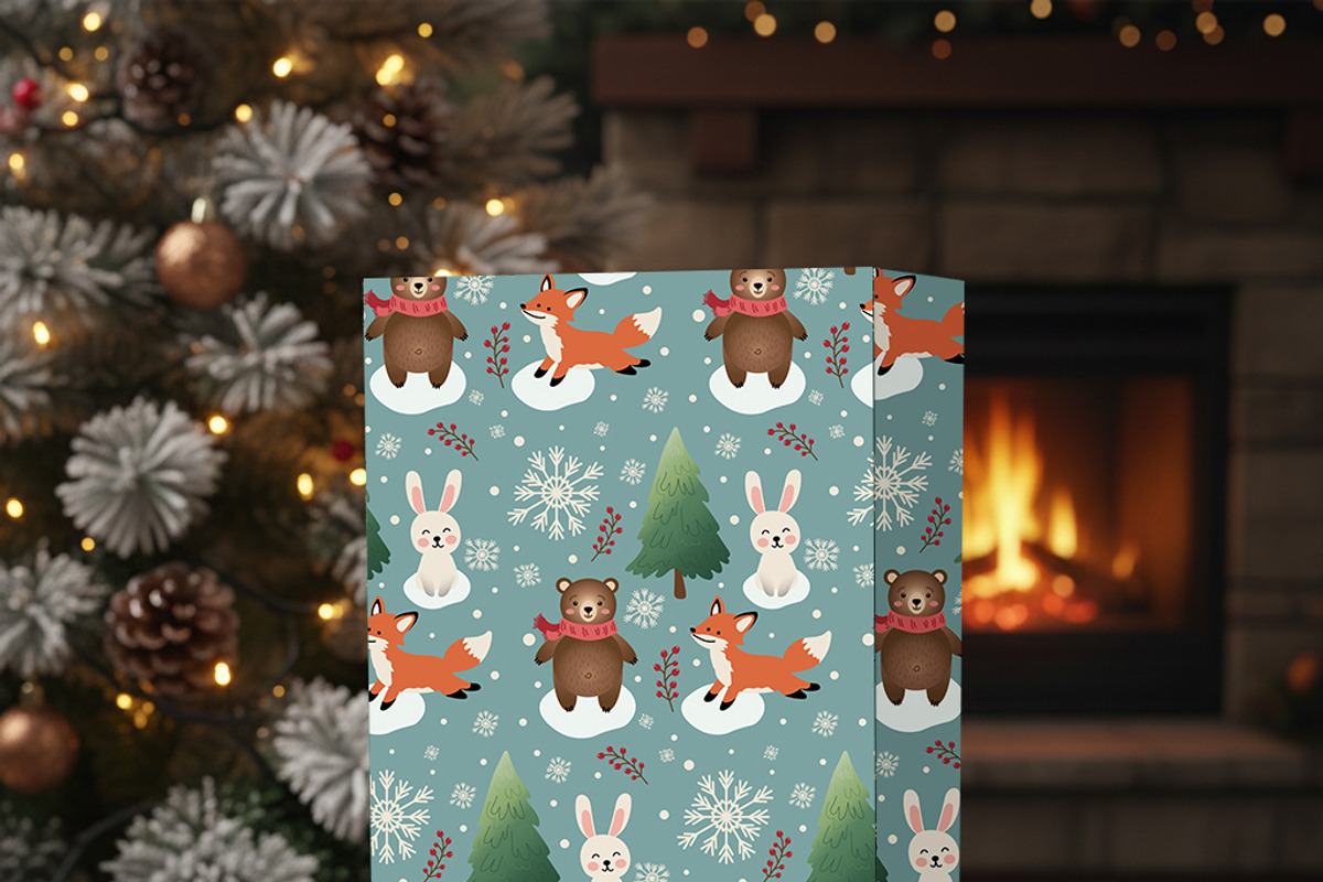 winter pattern with animals, a Texture Illustration by JYa_Design (Photo 2 of 2)