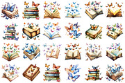 Books and Butterflies Watercolor Bun, an Illustration by Sublimation Artist (Thumbnail 2 of 6)