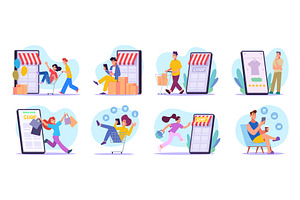 E-commerce. Concept illustration set, a Technology Illustration by Onyx