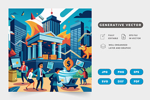 Capture the essence of a bustling st, a Graphic by SaroStock