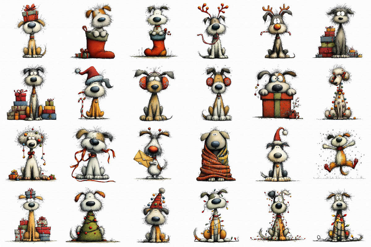 Quirky Christmas Dog Clipart, an Illustration by Libby Wishes (Photo 5 of 7)