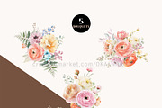 Romantic Watercolor Flower Clipart, a Decorative Illustration by OKArtHub (Thumbnail 4 of 9)