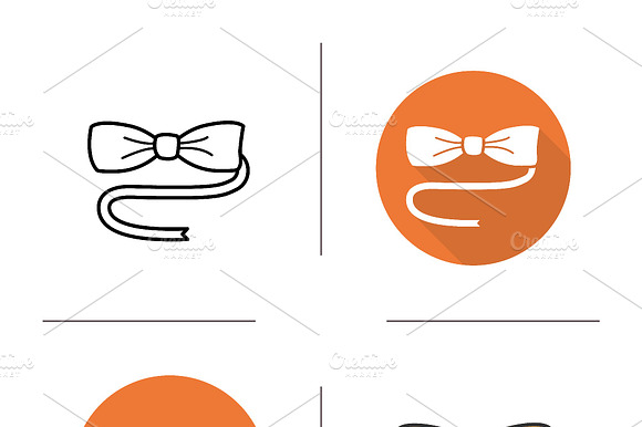 Butterfly Tie Icons. Vector