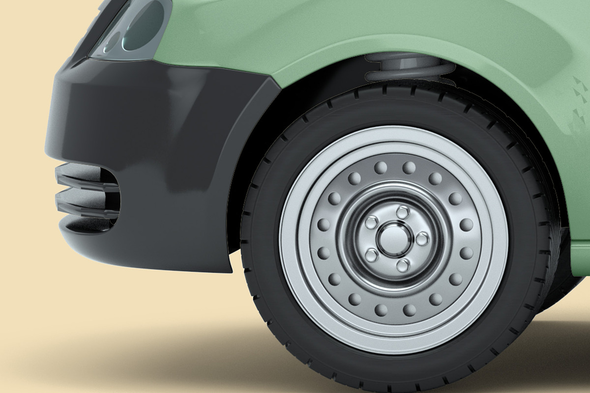 Mini Van Mockup - 6 views, an Advertising Mockup by Illusiongraphic (Photo 17 of 20)