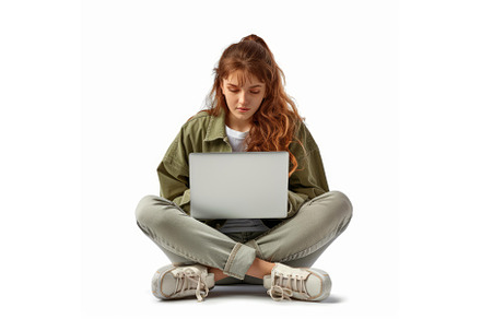 Focused young woman working on, a Technology Photo by Ylivdesign