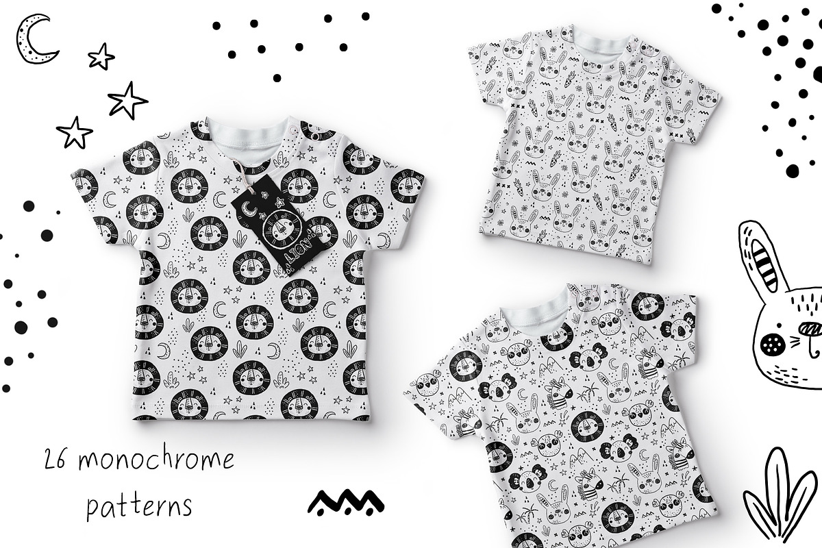Scandinavian Monochrome Cute Animals, a Background Graphic by Irene_Boiko_ART (Photo 6 of 8)