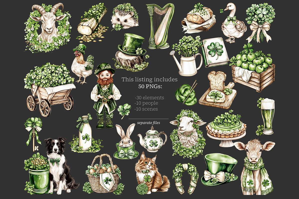 St Patricks Day Clipart, a Person Illustration by GlamArtZhanna (Photo 6 of 8)