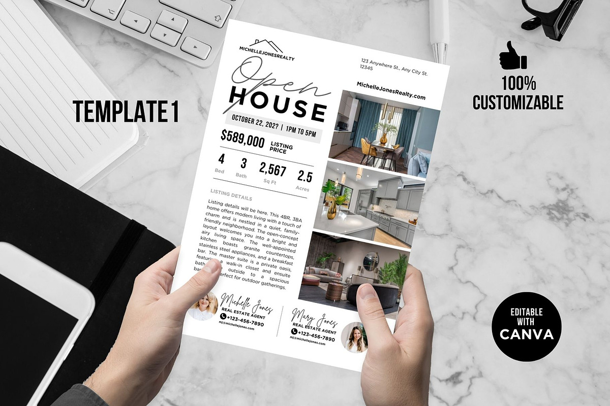 Co-branded Open House Flyer, a Flyer Template by CreativeVinesStore (Photo 2 of 5)