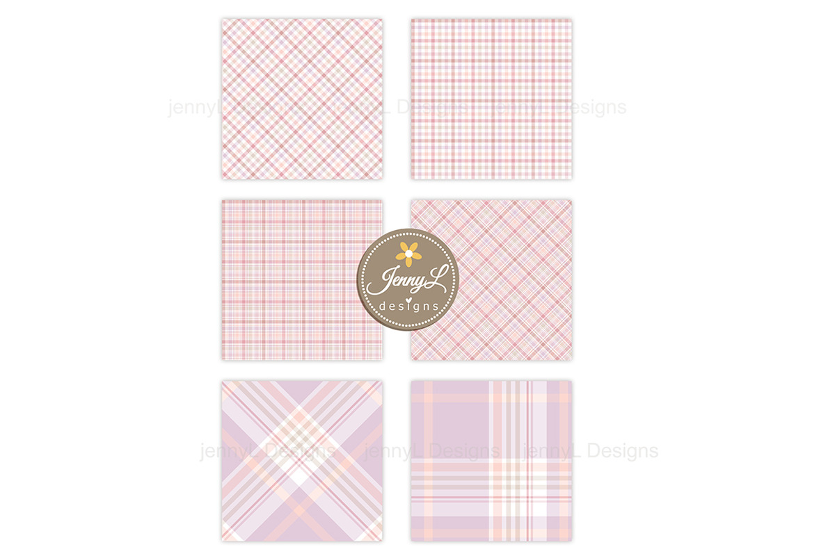Coquette Plaid Digital Paper Set, a Pattern Graphic by JennyL Designs (Photo 5 of 6)
