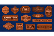 Denim jeans brown leather patches, a Decorative Illustration by Seavector Studio (Thumbnail 1 of 3)