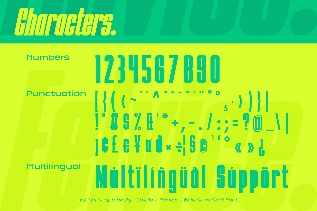 Felvice - The Bold Font, a Sans Serif Font by Snape Design Studio (Photo 4 of 12)