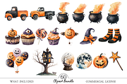 Cute Halloween Clipart PNG, a Seasonal Illustration by MockupWizard (Thumbnail 4 of 6)