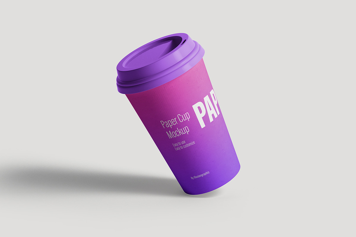 Paper Cup Mockup - 12 Views, a Cups & Container Mockup by Illusiongraphic (Photo 4 of 29)