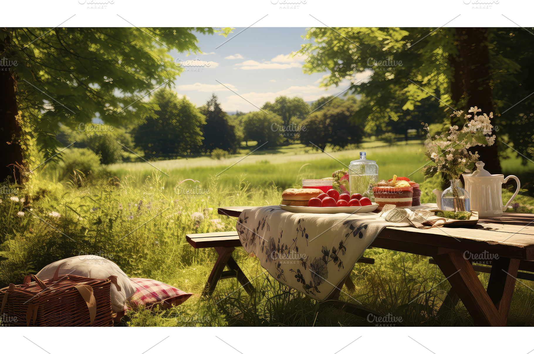 nature outdoor picnic ai generated, a Nature Photo by pikepicture