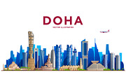 Doha ( QATAR ) skyline. Vector, a Work Illustration by Sky and glass (Thumbnail 2 of 4)