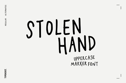 Stolen Hand Marker Font, a Handwritten Font by TYPEHEIST