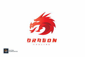 Abstract Dragon Head Logo Design