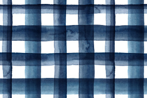 Watercolour Plaid In Dark Navy