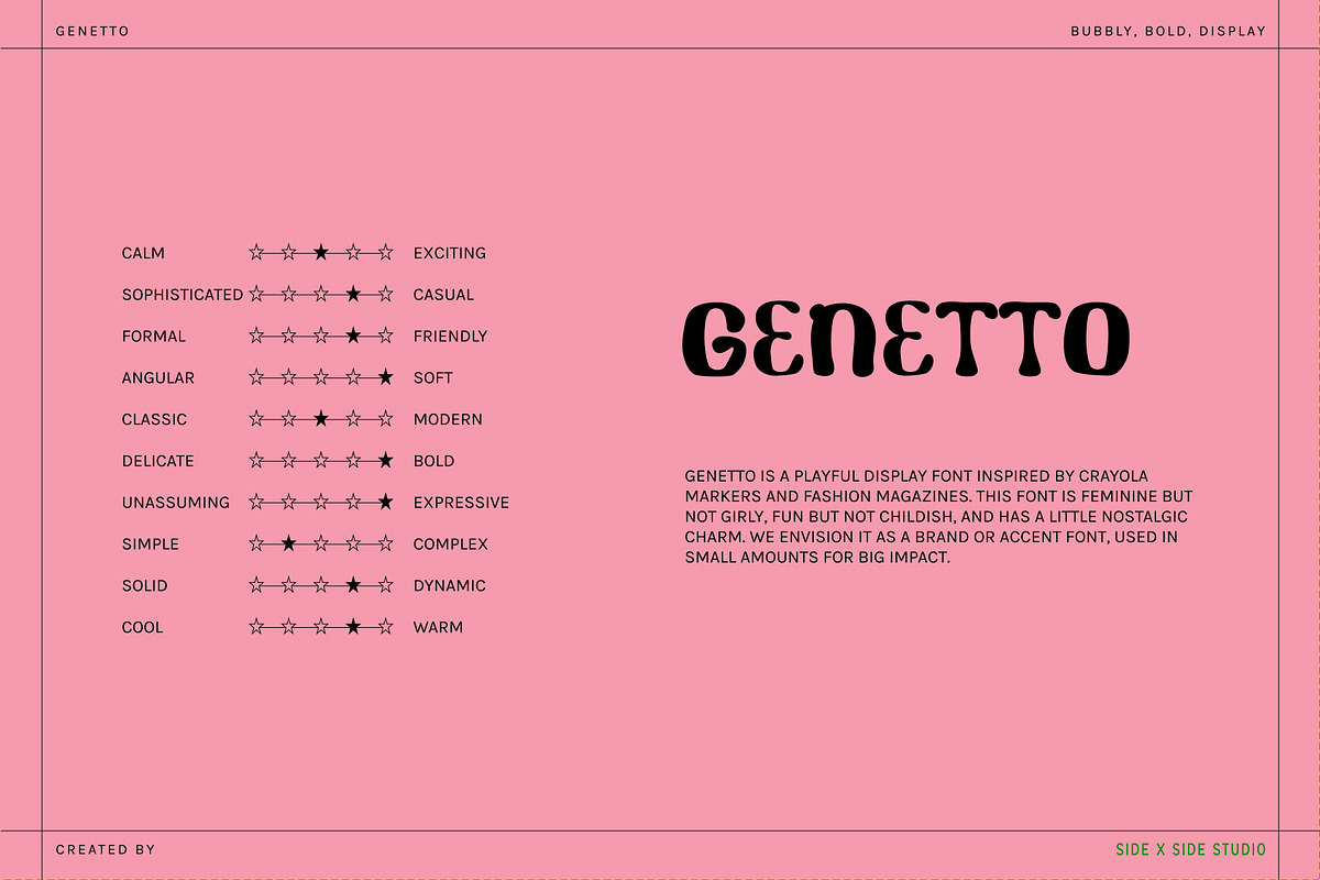 Genetto Display Font + Illustrations, a Sans Serif Font by Side X Side Studio (Photo 5 of 8)