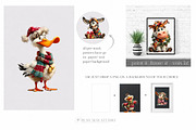 Funny Christmas Farm Animals, a Seasonal Illustration by CreationArt (Thumbnail 4 of 9)