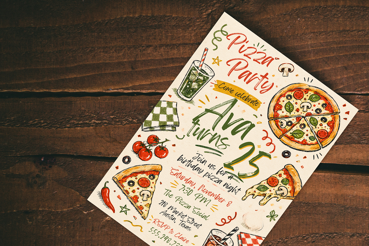 Hand Drawn Adult Birthday Invite, an Invitation Template by heynomi (Photo 10 of 20)