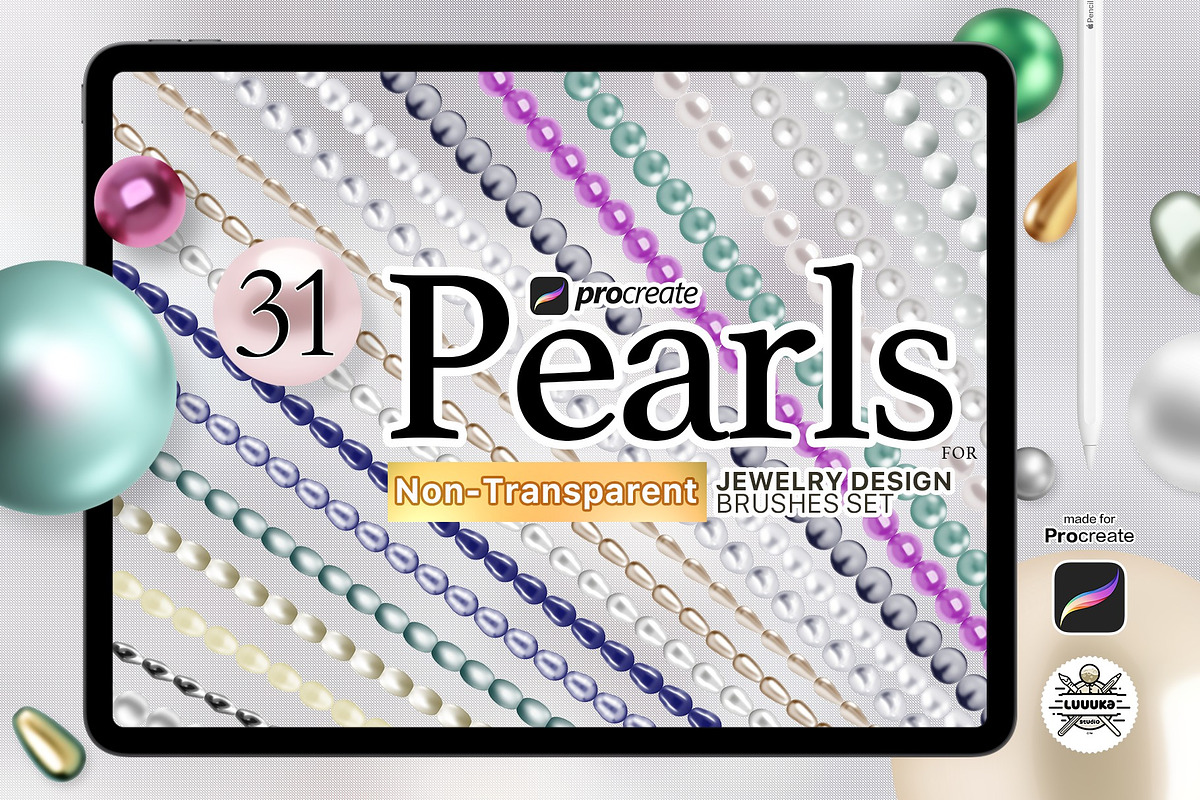 31 Procreate Pearls brashes set, a Brush Add-On by Luuuka studio (Photo 2 of 7)