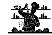 High-quality chef cooking silhouette, an Illustration by Amazin_art (Thumbnail 16 of 31)