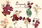 Burgundy Wedding Flower Illustration, a Decorative Illustration by whiteheartdesign (Thumbnail 2 of 16)