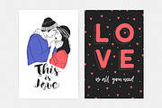 Happy Valentine's day cards set, a Decorative Illustration by Good Studio (Thumbnail 3 of 10)