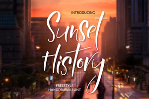 Sunset History-freestyle font