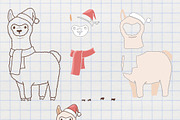 Christmas Animals Clipart, a Seasonal Illustration by TitaLivingArt (Thumbnail 6 of 9)