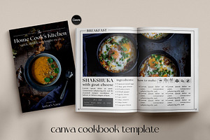 Dark Moody Canva Cookbook Template