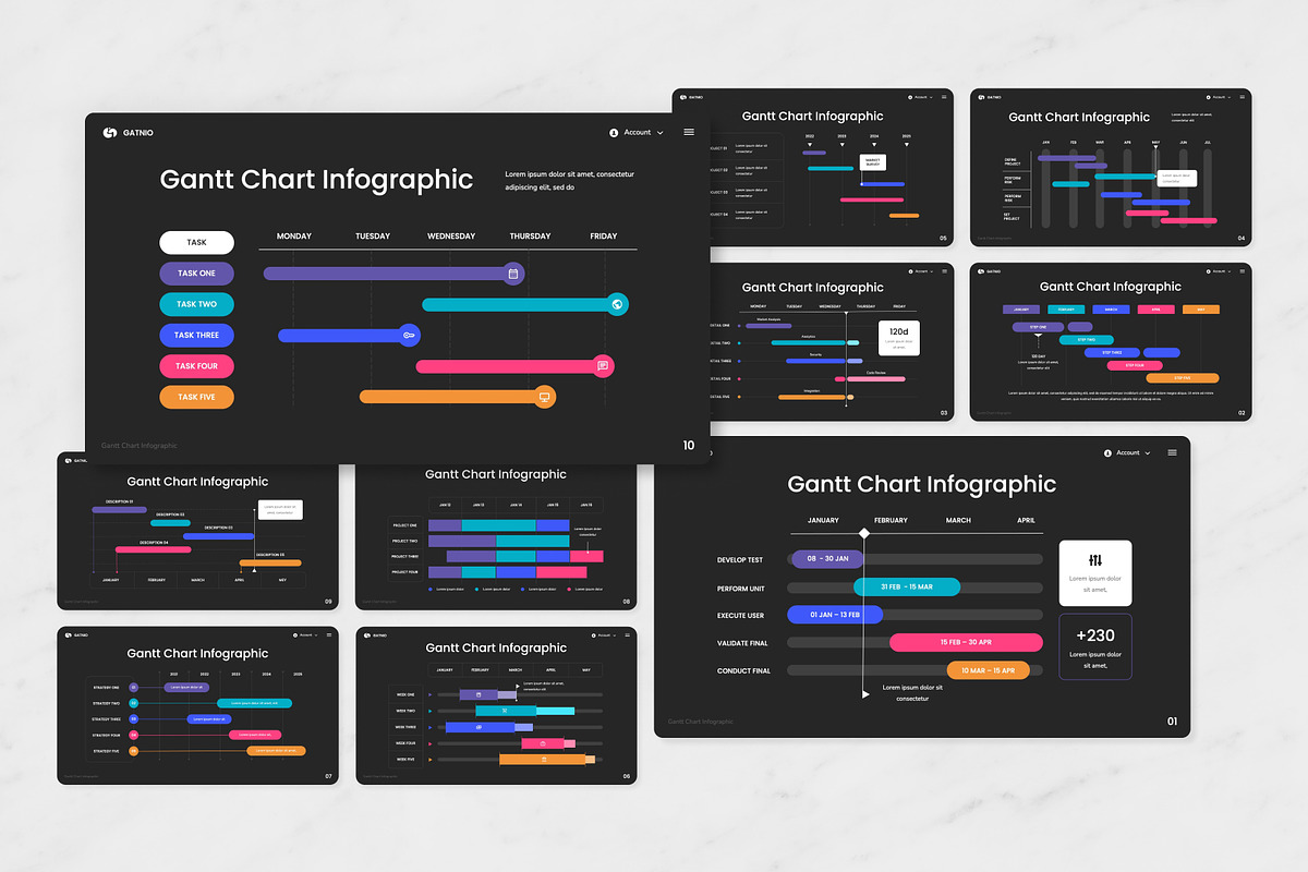 Gantt Chart Keynote preview 3