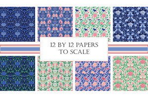 William Morris Patterns Pink & Blue